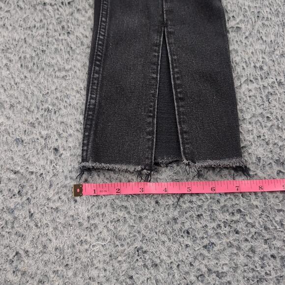Abercrombie & Fitch Jeans Women 8 Black The Skinny High Rise Chore Distressed - Picture 10 of 11